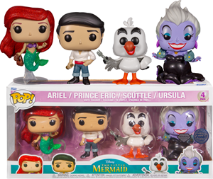اکشن فیگور اسپشیال چهارتایی 9 سانتی فانکو پاپ پری دریایی و دوستان مدل Funko POP - Disney - The Little Mermaid - Ariel - Prince Eric - Scuttle - Ursula - Exclusive _اسباب بازی